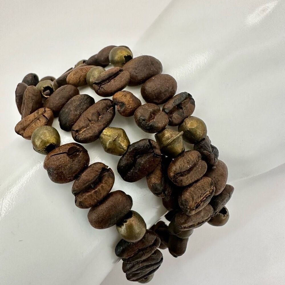 coffee bean multi strand bracelet